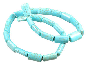 10x14mm Blue Howlite Pillow Beads 15.5" natural [wa291]