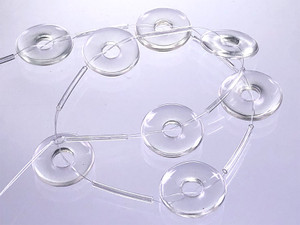 20mm Crystal Donut Beads 15.5" synthetic [s613]