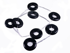 20mm Black Onyx Donut Beads 15.5" [s617]