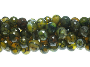 10mm Yellow Fire Agate Faceted Round Beads 15.5" dyed [c10f17y]