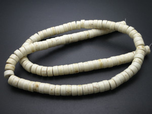 6mm White Turquoise Heishi Beads 15.5" stabilized [t3w6h]