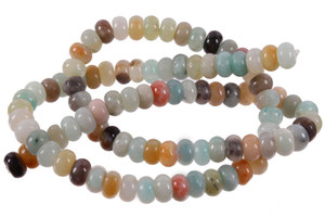 6mm Gold Black Amazonite Rondelle Beads 15.5" natural [s2r36]