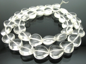 14mm Crystal Puff Heart Beads 15.5" synthetic [u85a5]