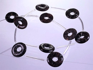 15mm Plum Agate Donut Beads 15.5" [s610]