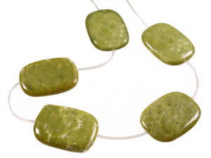 30x40mm Nephrite Jade Rectangle Beads 15.5" natural [wa138]