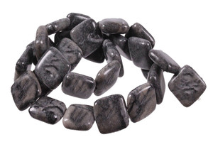 15mm Picasso Jasper Puff Square Beads 15.5" natural [s5b20-15]