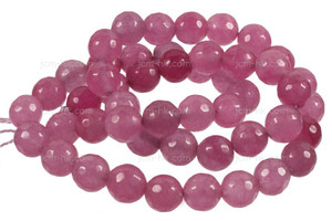 12mm Rhodonite Jade Faceted Round Beads 15.5" dyed [c12c54]