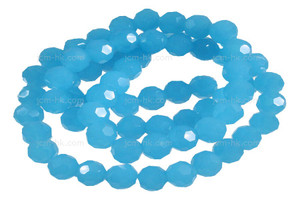 8mm Aqua Quartz Faceted Round Beads 15.5" synthetic [c8a70]