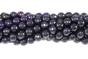 8mm Purple Agate Faceted Round Beads 15.5" dyed [c8f14]