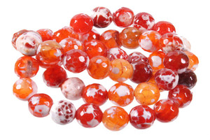 8mm Dragon Vein Agate Faceted Round Beads 15.5" natural [c8f30]