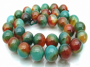 4mm Rainbow Agate Round Beads 15.5" dyed [4f19]