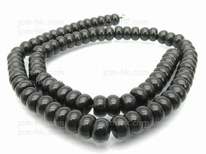 8x6mm Onyx Obsidian Rondelle Beads 15.5" [h3b65-8]