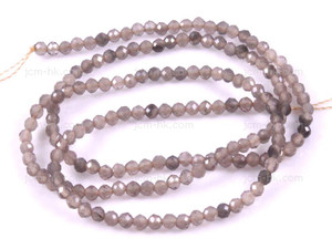 4mm Gray Agate Faceted Round Beads 15.5" natural [h5r64-4]