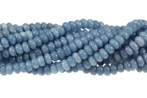 8mm Larimar Jade Rondelle Beads 15.5" dyed [s3c57]