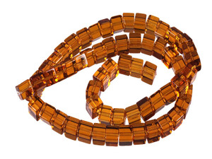 6x6mm Citrine Cube Beads 15.5" synthetic [u79a7]