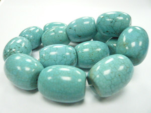 20x24mm Blue Turquoise Rice Beads 15.5" stabilized [t59]