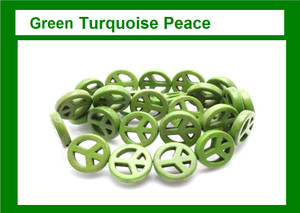 15mm Green Magnesite Peace Beads 15.5" [t350g]