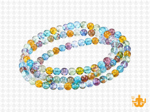 4mm Mix Quartz Round Beads 15.5" dyed [4x16]