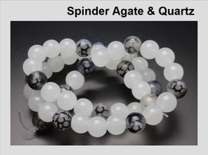 4mm Spider & Quartz Round Beads 15.5" dyed [4x19]
