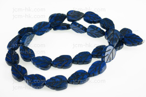 8x12mm Lapis Magnesite Leaf Beads 15.5" [t372l]