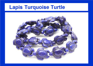 15x18mm Lapis Magnesite Turtle Beads 15.5" [t396l]