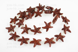 15mm Coffee Magnesite Star Fish Beads 15.5" [t451c]