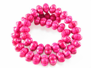 12x7mm Pink Magnesite Pumpkin Beads 15.5" [t513f]
