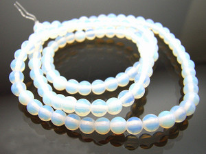 6mm Moonstone Opalite Round Beads 15.5" synthetic [6a43]
