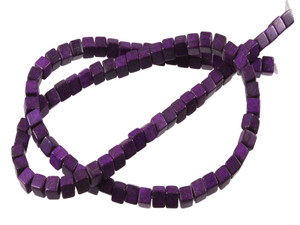 4x4mm Purple Magnesite cube Beads 15.5" [t542p]