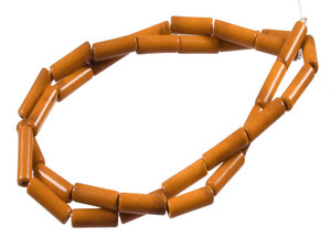 4x13mm Coffee Magnesite Tube Beads 15.5" [t543c]