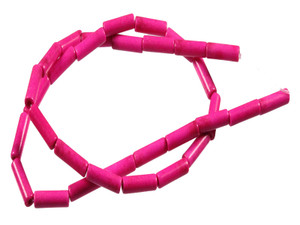 4x13mm Pink Magnesite Tube Beads 15.5" [t543f]