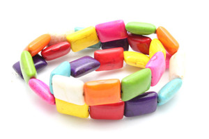 10x14mm Mix Magnesite Rectangular Beads 15.5" [t538x]