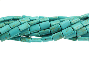 10x14mm Blue Magnesite Pillow Beads 15.5" [t548b]