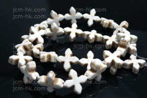 15x15mm White Magnesite Snowflake Beads 15.5" [t356w]