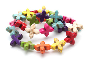 15x15mm Mix Magnesite Snowflake Beads 15.5" [t356x]