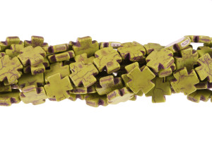 15x15mm Yellow Magnesite Torques Plus Beads 15.5" [t357y]