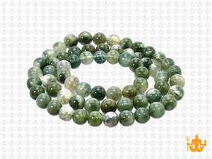 6mm Moss Agate Round Beads 15.5" natural [6d3]
