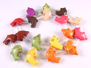 15x20mm Mix Magnesite Dolphin Beads 15.5" [t402x]