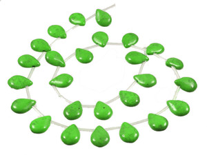 12x16mm Green Magnesite Pear Briolette Beads 18pcs. [t420g]