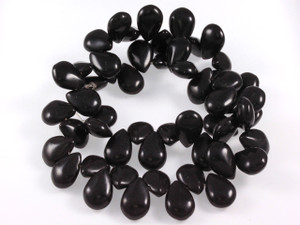 12x16mm Black Magnesite Pear Briolette Beads 18pcs 15.5" [t420k]