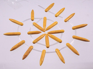 25x5mm Yellow Magnesite Egyptian Stick Beads 14pcs per set [t430y]