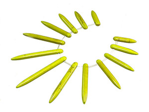 20~50mm Yellow Magnesite Egyptian Stick Graduated Beads 13pcs per set [t431y]