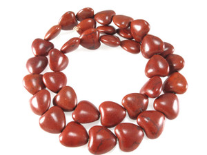 18mm Coffee Magnesite Heart Beads 15.5" [t441c]