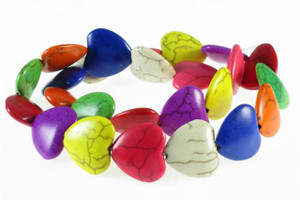 18mm Mix Magnesite Heart Beads 15.5" [t441x]