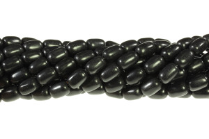 8x12mm Black Magnesite Drum Beads 15.5" [t454k]