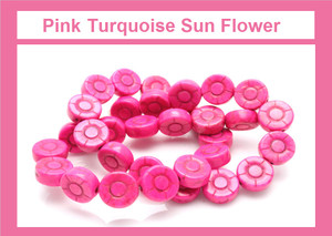 12mm Pink Magnesite Sunflower Beads 15.5" [t455f]