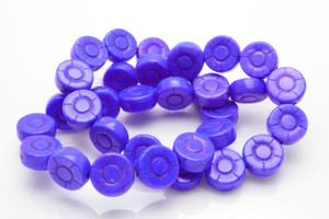 12mm Lapis Magnesite Sunflower Beads 15.5" [t455l]