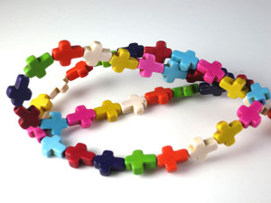 8x10mm Mix Magnesite cross Beads 15.5" [t471x]