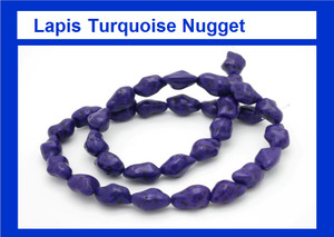 8x12mm Lapis Magnesite Nugget Beads 15.5" [t482l]