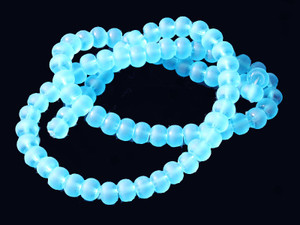 6mm Matte Aquamarine Abacus Beads 15.5" synthetic [u75a34m]